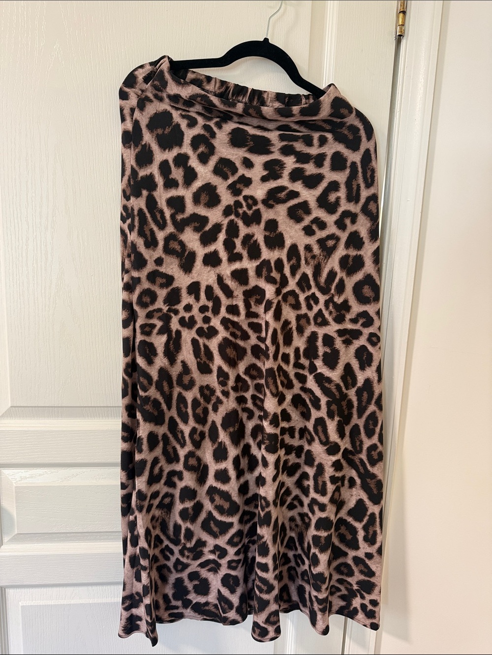 Leopard Print Maxi Skirt in Taupe and Black